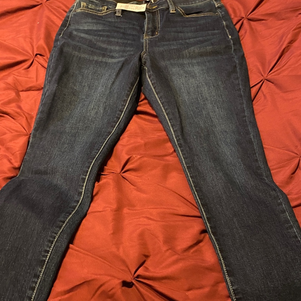 New York & Company Dark Blue Straight Leg Jeans